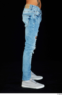 Claudio blue jeans grey sneakers leg lower body 0003.jpg